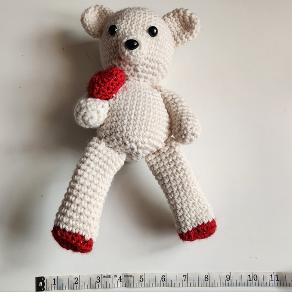 Crochet love bear, 3 available, Hand crocheted by Mom - Picture 11 of 11
